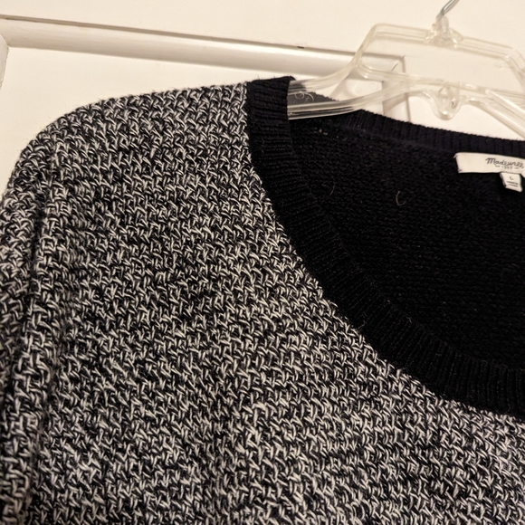 Madewell Chronicle Texture Pullover Sweater Black and Grey Colorblock Size L - Picture 4 of 14